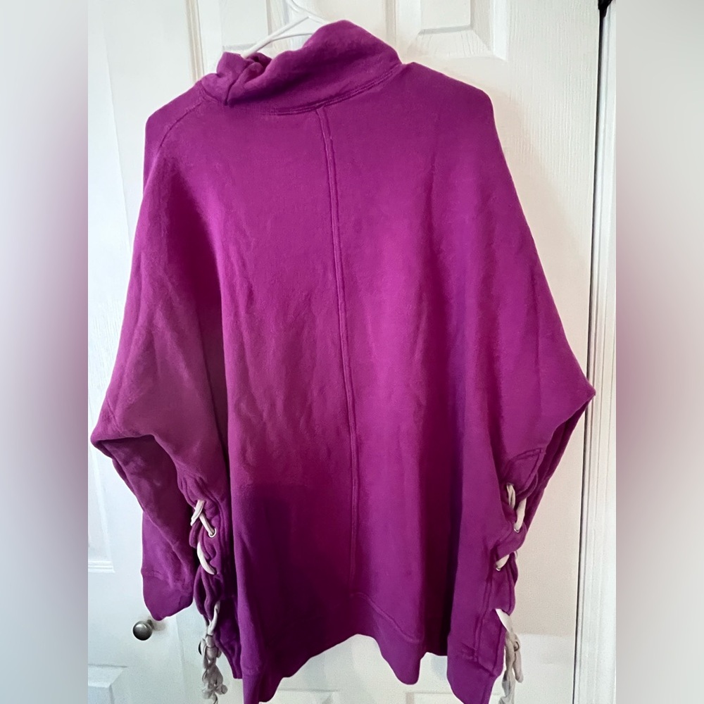 Free People Purple Sweater with Side Lace-Up size small
